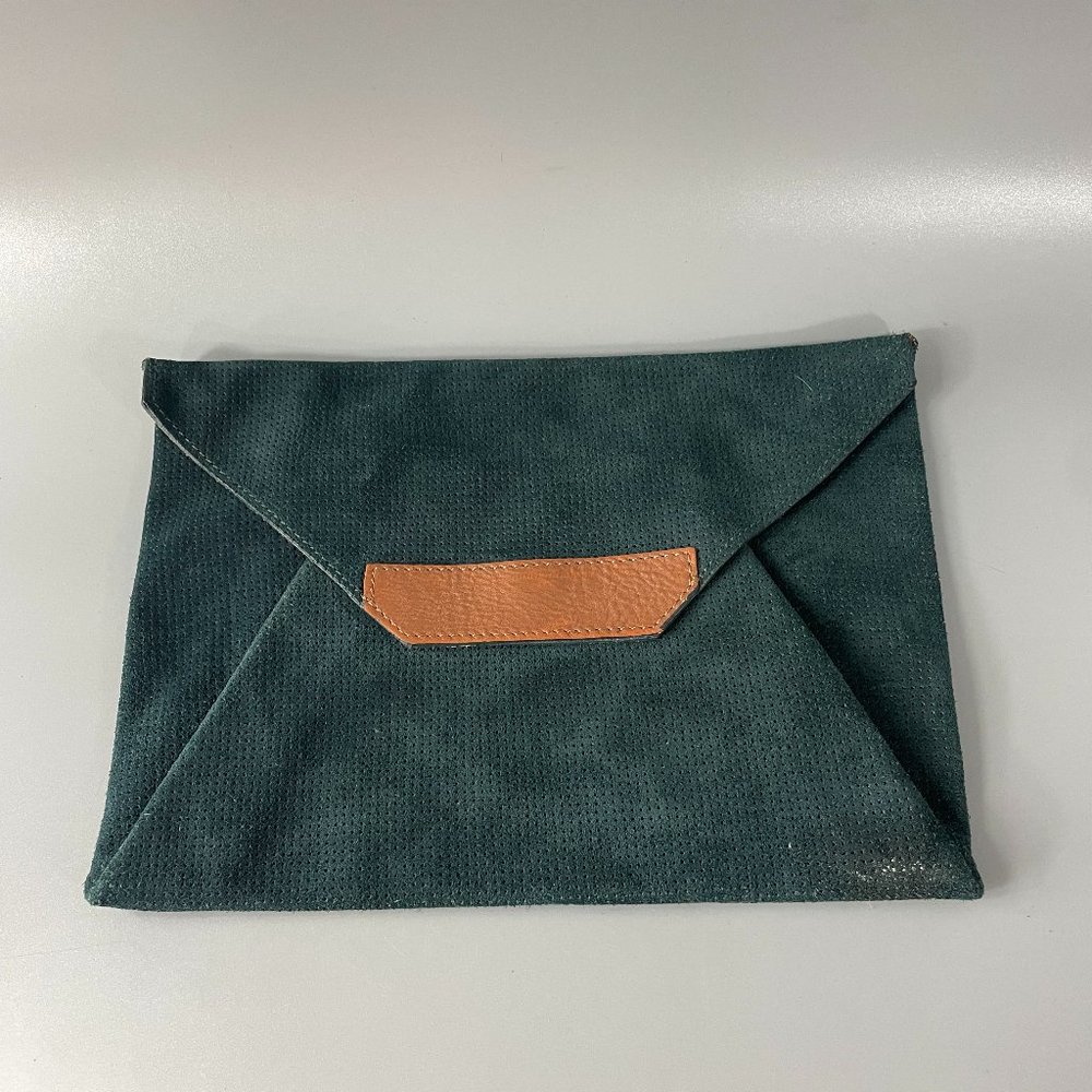 Schuler & Sons Suede Leather Envelope Clutch